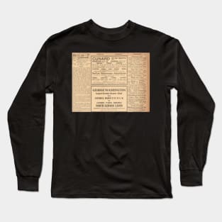 1912 Titanic return voyage newspaper advert clipping circled Long Sleeve T-Shirt